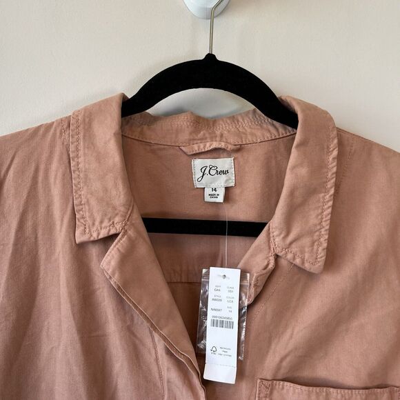 J.Crew Foundry Chino Utility Coveralls Jumpsuit Peach Women’s Size 14 NWT’s $168 - Picture 13 of 14